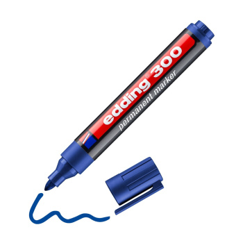 Μαρκαδόρος Edding 300 Μπλε 1.5-3mm Ανεξίτηλος στρογγυλός