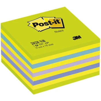Post-it 2028NB Κύβος με Αυτοκόλητα Σημειώσεων Νέον Μπλέ