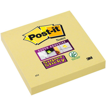 Αυτοκόλλητα Σημειώσεων Post-it Κίτρινα 76x76mm 90 φύλλα 654