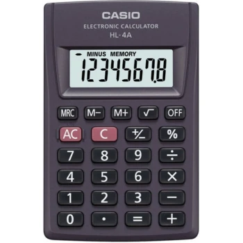 Casio HL-4A Αριθμομηχανή 8 ψηφίων μαύρη