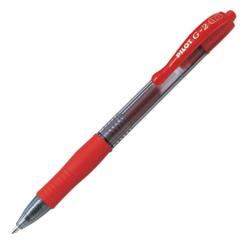 Στυλό Pilot G-2 Gel Κόκκινο 1.0mm με κουμπί και Grip
