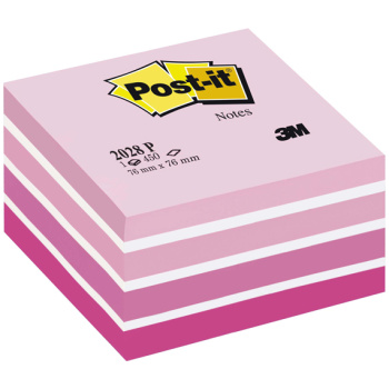 Post-it Κύβος με Αυτοκόλλητα Σημειώσεων 2028-P Ροζ