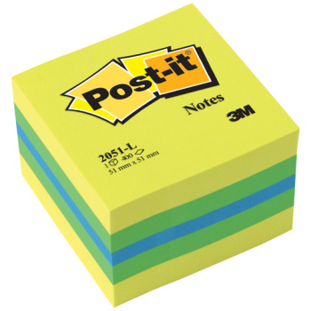 Post-it Κύβος με Αυτοκόλλητα Σημειώσεων 2051-L Κίτρινα - Πράσινα