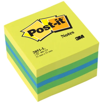 Post-it Κύβος με Αυτοκόλλητα Σημειώσεων 2051-L Κίτρινα - Πράσινα