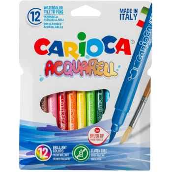 Carioca Μαρκαδόροι Ζωγραφικής Acquarell Brush Tip 12 Χρώματα Λεπτοί