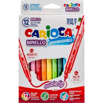 Carioca Birello 12 χρώματα Double Tip Μαρκαδόροι ζωγραφικής