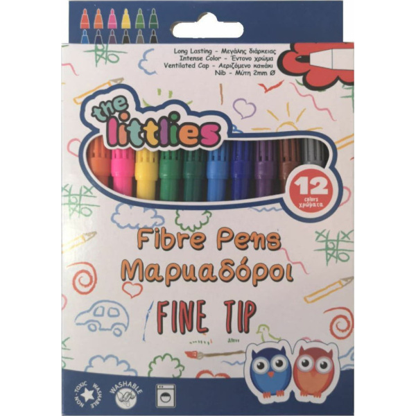 ΜΑΡΚΑΔΟΡΟΙ ΖΩΓΡΑΦΙΚΗΣ THE LITTLIES FIBRE PENS 12 ΧΡΩΜΑΤΑ ΛΕΠΤΟΙ