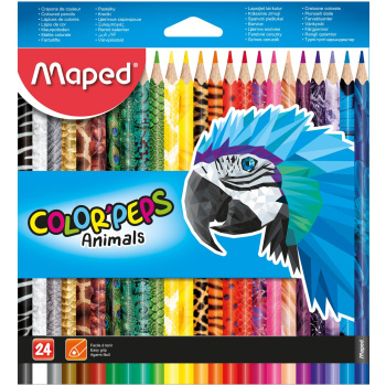 Maped Color Peps Animals Ξυλομπογιές 24 χρώματα