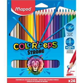 Maped Color Peps Strong Ξυλομπογιές 24 χρώματα