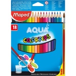 Ξυλομπογιές Ακουαρέλας Color'Peps Aqua με πινέλο 18 χρωμάτων λεπτές