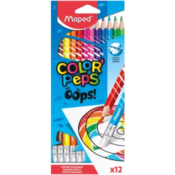 Maped Color Peps Oops Ξυλομπογιές 12 χρώματα με γόμα