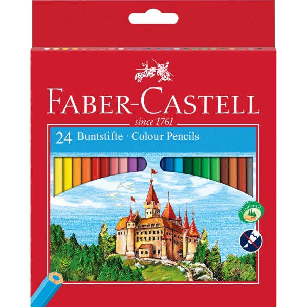 Ξυλομπογιές Faber-Castell Λεπτές 24 Χρώματα Κάστρο