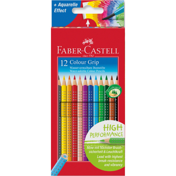 ΞΥΛΟΜΠΟΓΙΕΣ ΑΚΟΥΑΡΕΛΑΣ FABER CASTELL COLOR GRIP 24 ΧΡΩΜΑΤΩΝ ΛΕΠΤΕΣ