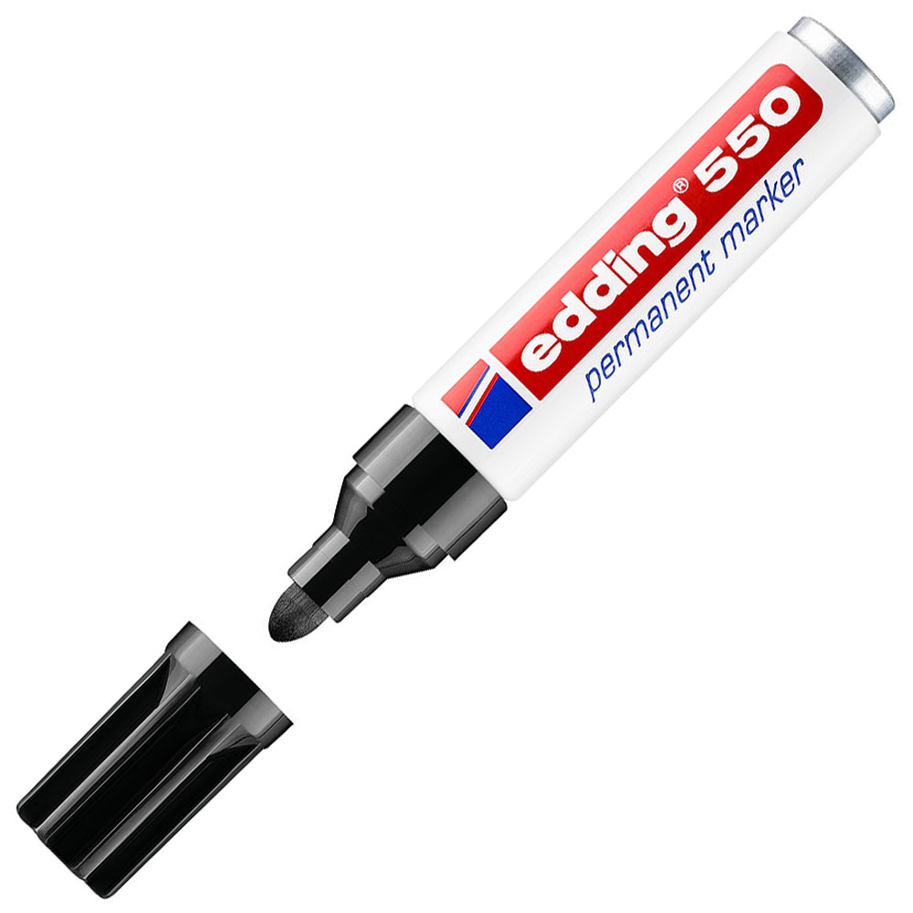 Μαρκαδόρος Edding 550 Μαύρος 3-4mm Ανεξίτηλος στρογγυλός