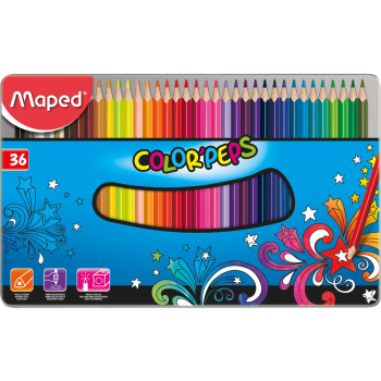 ΞΥΛΟΜΠΟΓΙΕΣ ΖΩΓΡΑΦΙΚΗΣ COLOR'PEPS MAPED 36 ΧΡΩΜΑΤΑ ΛΕΠΤΕΣ