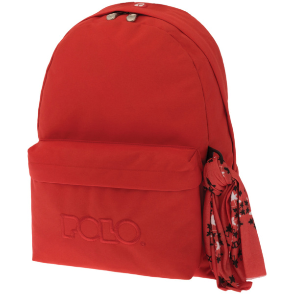 Polo Original Backpack With Scarf Κοραλλί Σχολική Τσάντα 1ας Θέσης