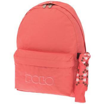 Polo Original Backpack With Scarf Σομόν Σχολική 1ας Θέσης
