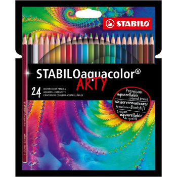 Aquacolor Stabilo ξυλομπογιές ακουαρέλας λεπτές 24 χρώματα