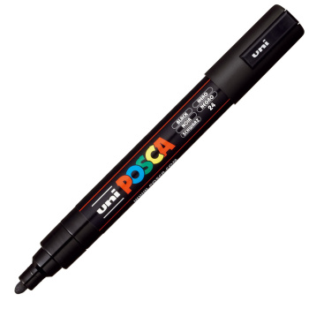 UNI Posca Medium PC-5M Μαύρος μαρκαδόρος με μύτη 1.8-2.5mm