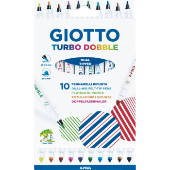 ΜΑΡΚΑΔΟΡΟΙ ΖΩΓΡΑΦΙΚΗΣ GIOTTO TURBO DOBBLE 10 ΧΡΩΜΑΤΩΝ ΛΕΠΤΟΙ