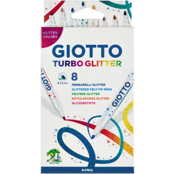 ΜΑΡΚΑΔΟΡΟΙ ΖΩΓΡΑΦΙΚΗΣ GIOTTO TURBO GLITTER 8 ΧΡΩΜΑΤΩΝ ΛΕΠΤΟΙ