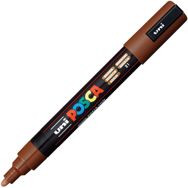UNI Posca Medium PC-5M Καφέ μαρκαδόρος με μύτη 1.8-2.5mm