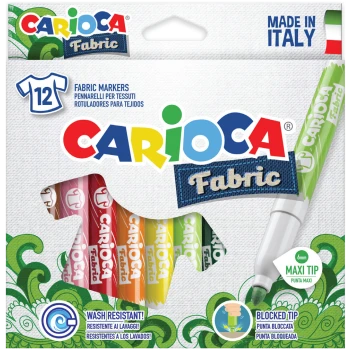 Carioca Fabric Μαρκαδόροι Υφάσματος Χοντροί 12 χρώματα