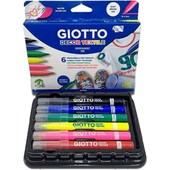 Giotto Μαρκαδόροι Υφάσματος Decor Textile 6 χρώματα χοντροί