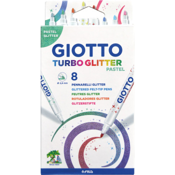 ΜΑΡΚΑΔΟΡΟΙ ΖΩΓΡΑΦΙΚΗΣ GIOTTO TURBO GLITTER PASTEL 8 ΧΡΩΜΑΤΩΝ ΛΕΠΤΟΙ