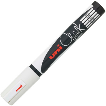 Uni Chalk Marker PWE-5M Λευκός Μαρκαδόρος Υγρής Κιμωλίας 1.8-2.5mm