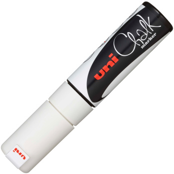 Uni Chalk Marker PWE-8K Λευκός Μαρκαδόρος Υγρής Κιμωλίας 8.0mm