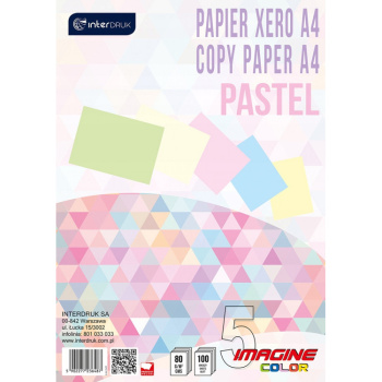 INTERDRUK ΧΑΡΤΙ Α4 80gr ΣΕΤ 5 ΠΑΣΤΕΛ ΧΡΩΜΑΤΩΝ 210x297mm ΠΑΚΕΤΟ 100 ΦΥΛΛΑ
