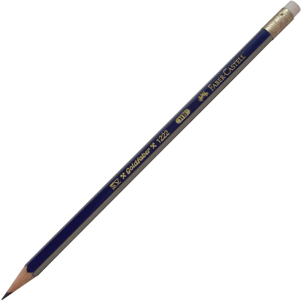 ΜΟΛΥΒΙ FABER CASTELL GOLDFABER HB ΡΙΓΕ ΧΡΥΣΟ-ΜΠΛΕ ΜΕ ΓΟΜΑ No 116800