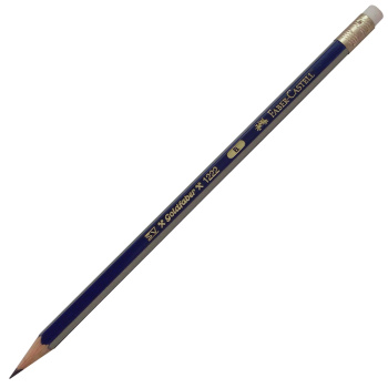 ΜΟΛΥΒΙ FABER CASTELL GOLDFABER B ΡΙΓΕ ΧΡΥΣΟ-ΜΠΛΕ ΜΕ ΓΟΜΑ No 116801