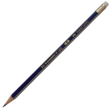 ΜΟΛΥΒΙ FABER CASTELL GOLDFABER B ΡΙΓΕ ΧΡΥΣΟ-ΜΠΛΕ ΜΕ ΓΟΜΑ No 116801
