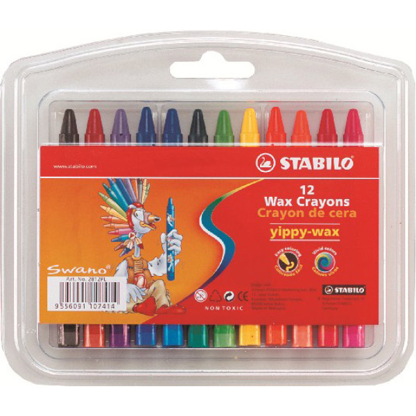 ΚΗΡΟΜΠΟΓΙΕΣ STABILO YIPPY-WAX 12 ΖΩΗΡΑ ΧΡΩΜΑΤΑ ΣΕ ΠΛΑΣΤΙΚΗ ΘΗΚΗ 2812