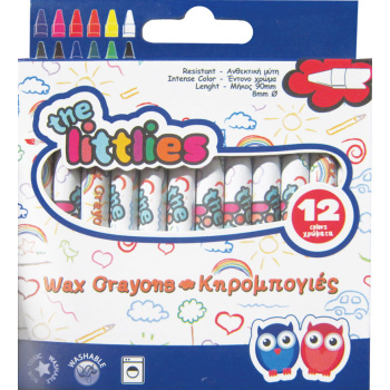 The Littlies Κηρομπογιές 12 έντονα χρώματα