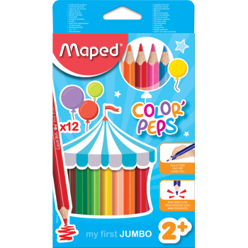 ΞΥΛΟΜΠΟΓΙΕΣ ΖΩΓΡΑΦΙΚΗΣ COLOR'PEPS MAPED MY FIRST JUMBO 12 ΧΡΩΜΑΤΑ ΧΟΝΔΡΕΣ
