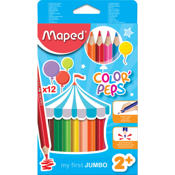 ΞΥΛΟΜΠΟΓΙΕΣ ΖΩΓΡΑΦΙΚΗΣ COLOR'PEPS MAPED MY FIRST JUMBO 12 ΧΡΩΜΑΤΑ ΧΟΝΔΡΕΣ