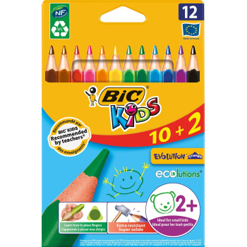ΞΥΛΟΜΠΟΓΙΕΣ ΖΩΓΡΑΦΙΚΗΣ BIC KIDS EVOLUTION TRIANGLE 12 ΧΡΩΜΑΤΑ ΧΟΝΔΡΕΣ