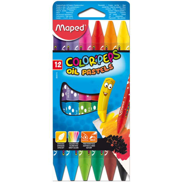 Λαδοπαστέλ Maped Color'peps Maxi Oil Pastel σετ 12 χρωμάτων