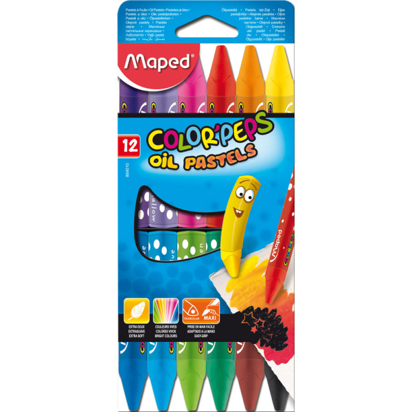 Λαδοπαστέλ Maped Color'peps Maxi Oil Pastel σετ 12 χρωμάτων
