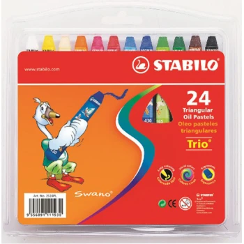 Λαδοπαστέλ STABILO Trio 24 ζωηρά χρώματα 2624
