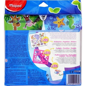 Maped Jungle Μαρκαδόροι λεπτοί 12τεμ - Μπλοκ ζωγραφικής - στένσιλ
