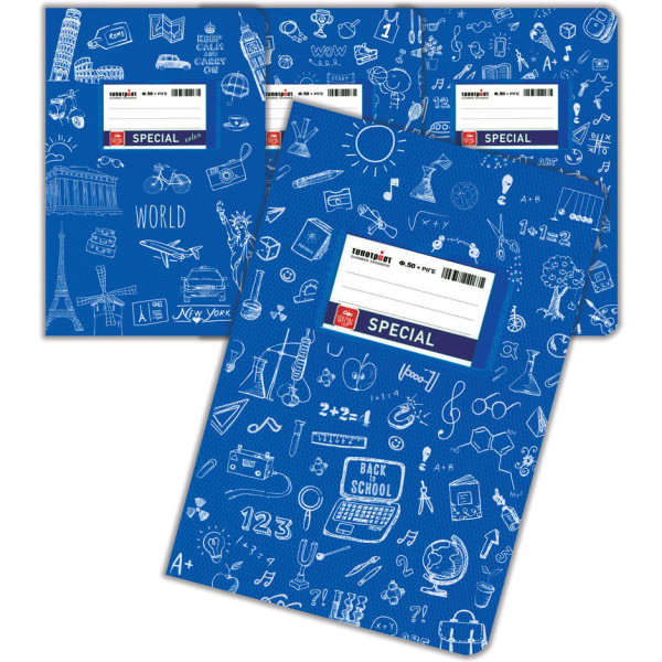 ΤΕΤΡΑΔΙΟ ΓΑΛΑΖΙΟ ΡΙΓΕ 50 ΦΥΛΛΩΝ SPECIAL DOODLES TYPOTRUST 4301