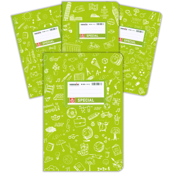 ΤΕΤΡΑΔΙΟ ΛΑΧΑΝΙ ΡΙΓΕ 50 ΦΥΛΛΩΝ SPECIAL DOODLES TYPOTRUST 4306