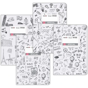 ΤΕΤΡΑΔΙΟ ΛΕΥΚΟ ΡΙΓΕ 50 ΦΥΛΛΩΝ SPECIAL DOODLES TYPOTRUST 4315