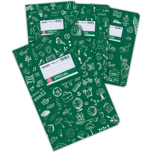 ΤΕΤΡΑΔΙΟ ΠΡΑΣΙΝΟ ΡΙΓΕ 50 ΦΥΛΛΩΝ SPECIAL DOODLES TYPOTRUST 4303