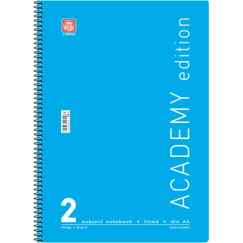 Σπιράλ 2 θεμάτων Α4 Academy Γαλάζιο Τετράδιο Special 21x29cm
