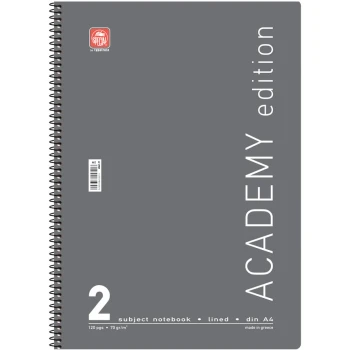 Σπιράλ 2 θεμάτων Α4 Academy Γκρι Τετράδιο Special 21x29cm